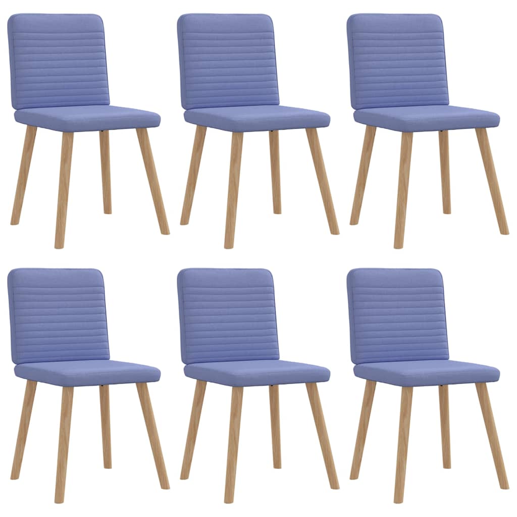 Chaises à manger lot de 6 bleu jean tissu Chaises de cuisine vidaXL