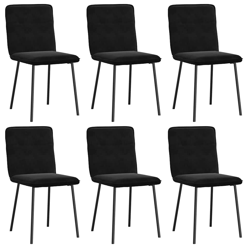 Chaises à manger lot de 6 noir velours Chaises de cuisine vidaXL