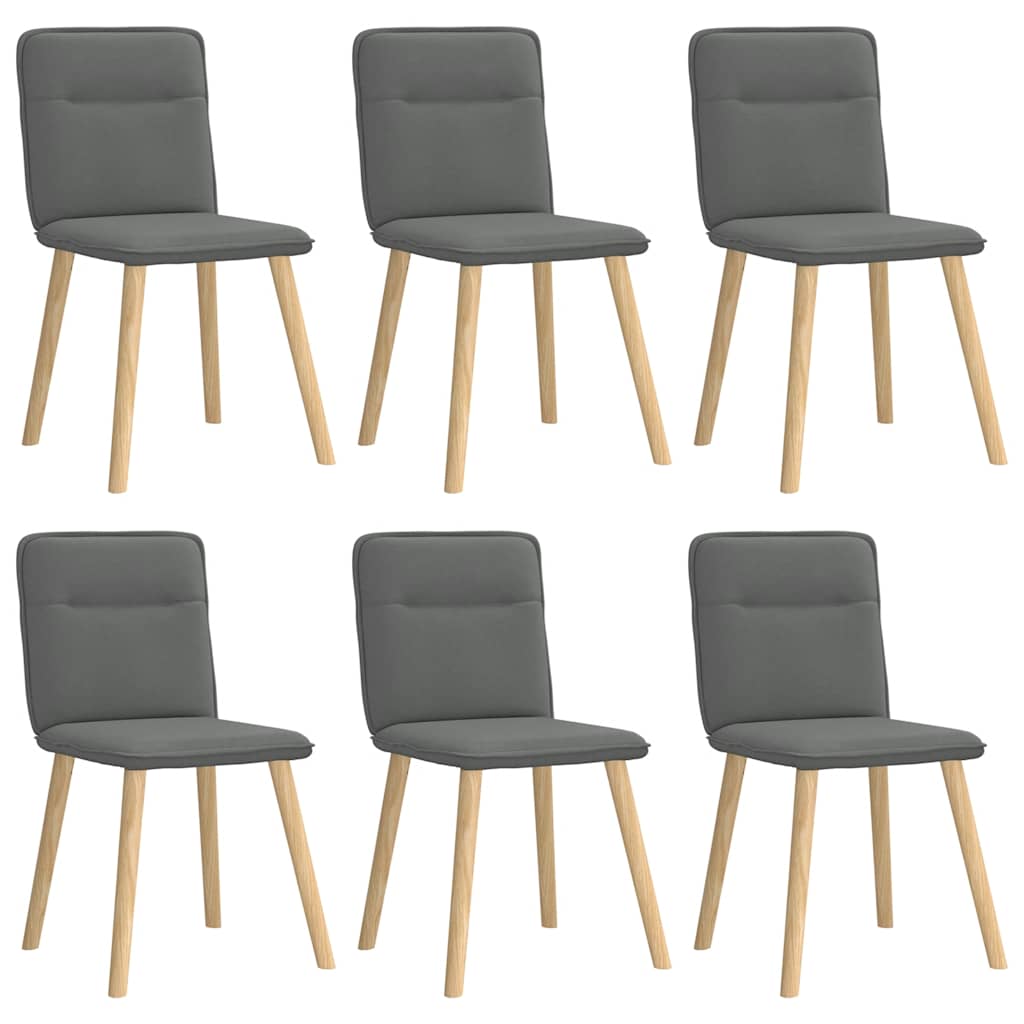 Chaises à manger lot de 6 gris foncé tissu Chaises de cuisine vidaXL