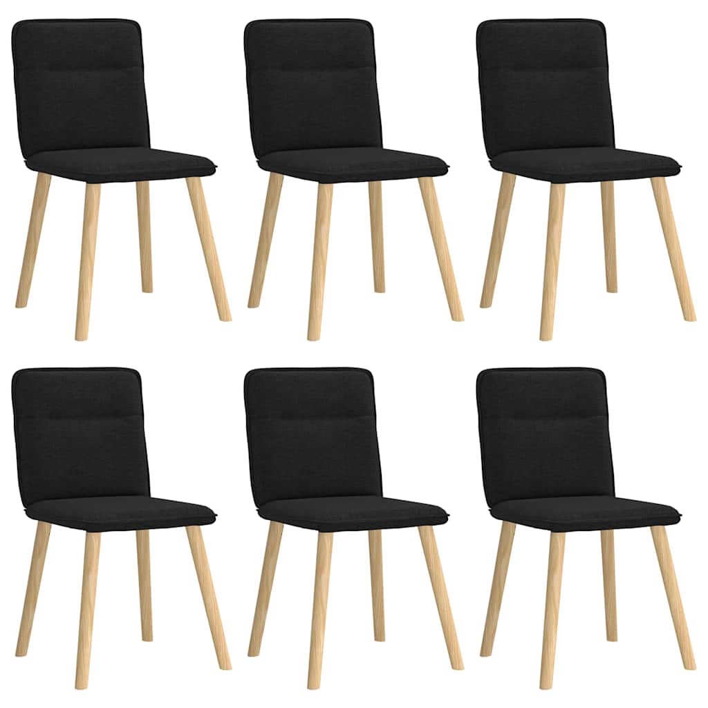 Chaises à manger lot de 6 noir tissu Chaises de cuisine vidaXL