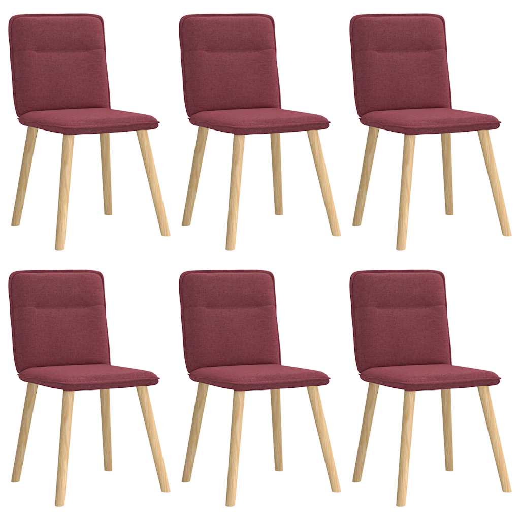 Chaises à manger lot de 6 rouge bordeaux tissu Chaises de cuisine vidaXL