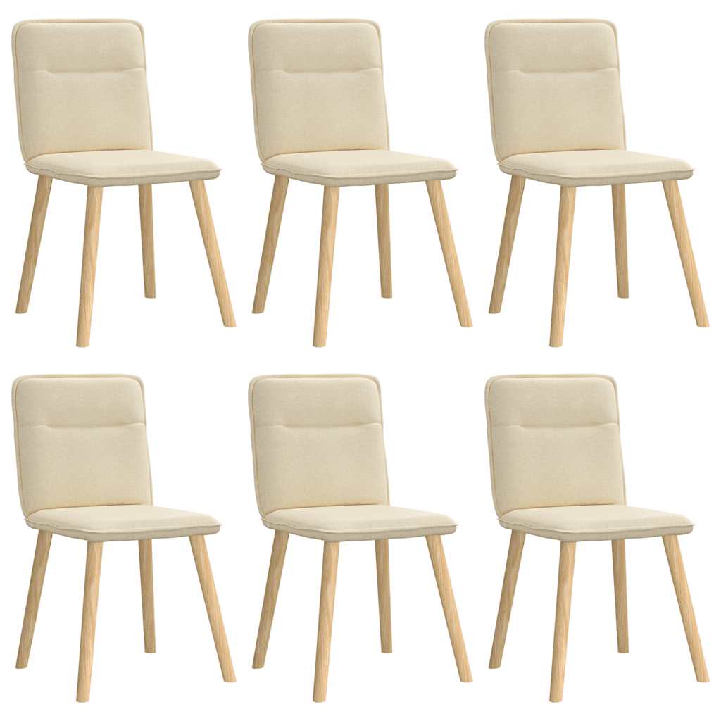 Chaises à manger lot de 6 crème tissu Chaises de cuisine vidaXL