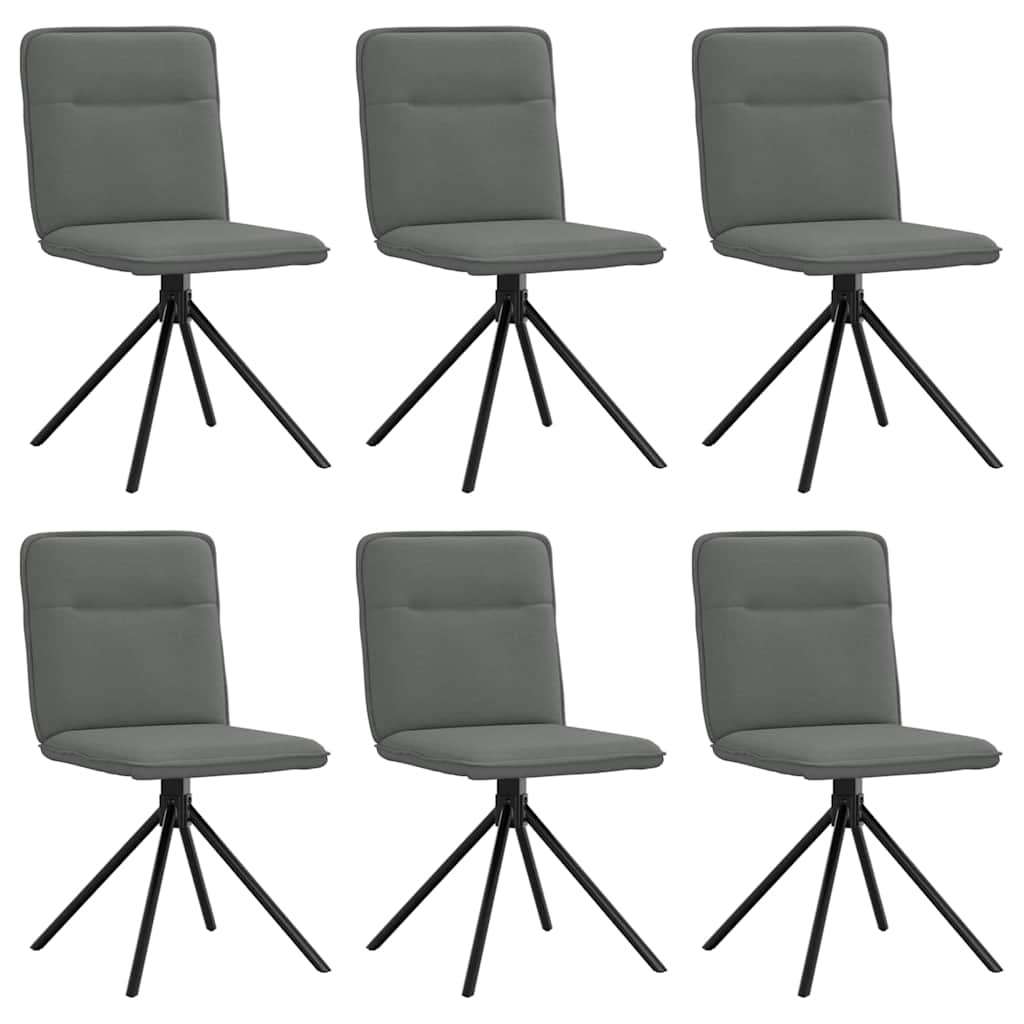 Chaises à manger lot de 6 gris foncé tissu Chaises de cuisine vidaXL