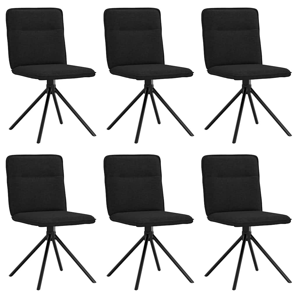 Chaises à manger lot de 6 noir tissu Chaises de cuisine vidaXL