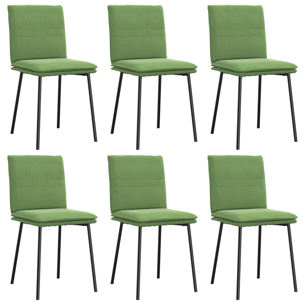 Chaises à manger lot de 6 vert clair velours Chaises de cuisine vidaXL