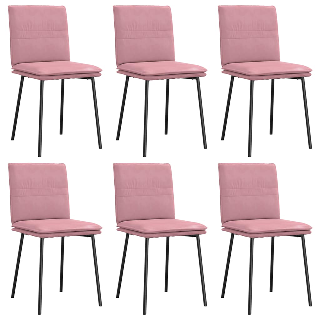 Chaises à manger lot de 6 rose velours Chaises de cuisine vidaXL