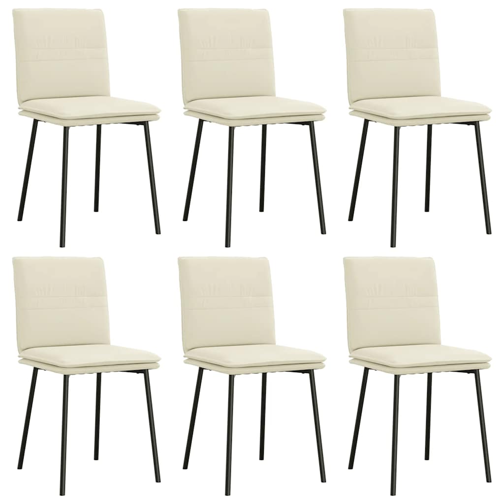 Chaises à manger lot de 6 crème velours Chaises de cuisine vidaXL