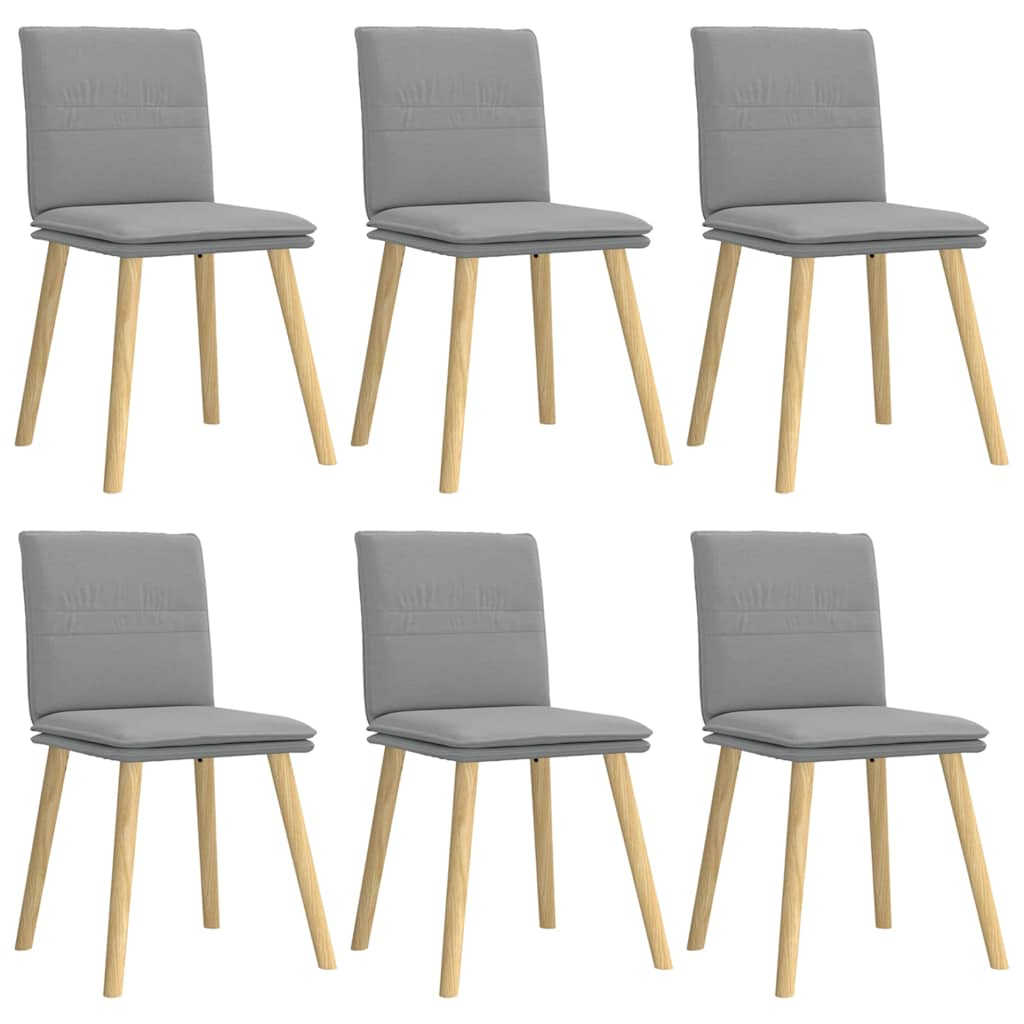 Chaises à manger lot de 6 gris clair tissu Chaises de cuisine vidaXL