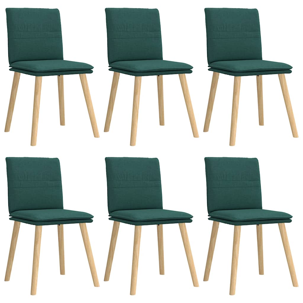 Chaises à manger lot de 6 vert foncé tissu Chaises de cuisine vidaXL