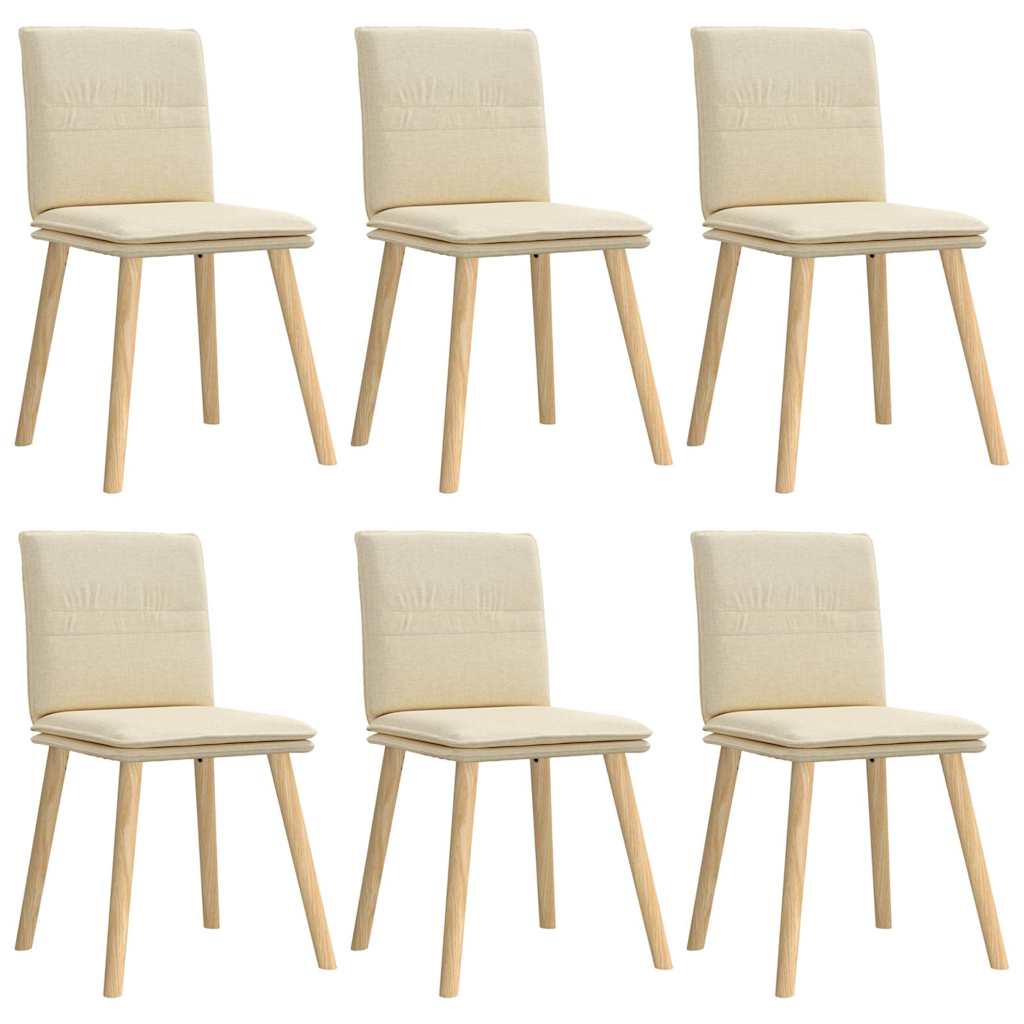 Chaises à manger lot de 6 crème tissu Chaises de cuisine vidaXL