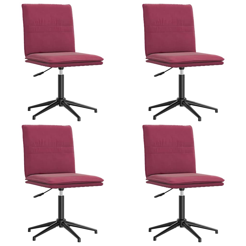 Chaises à manger lot de 4 Rouge bordeaux Velours Chaises de cuisine vidaXL