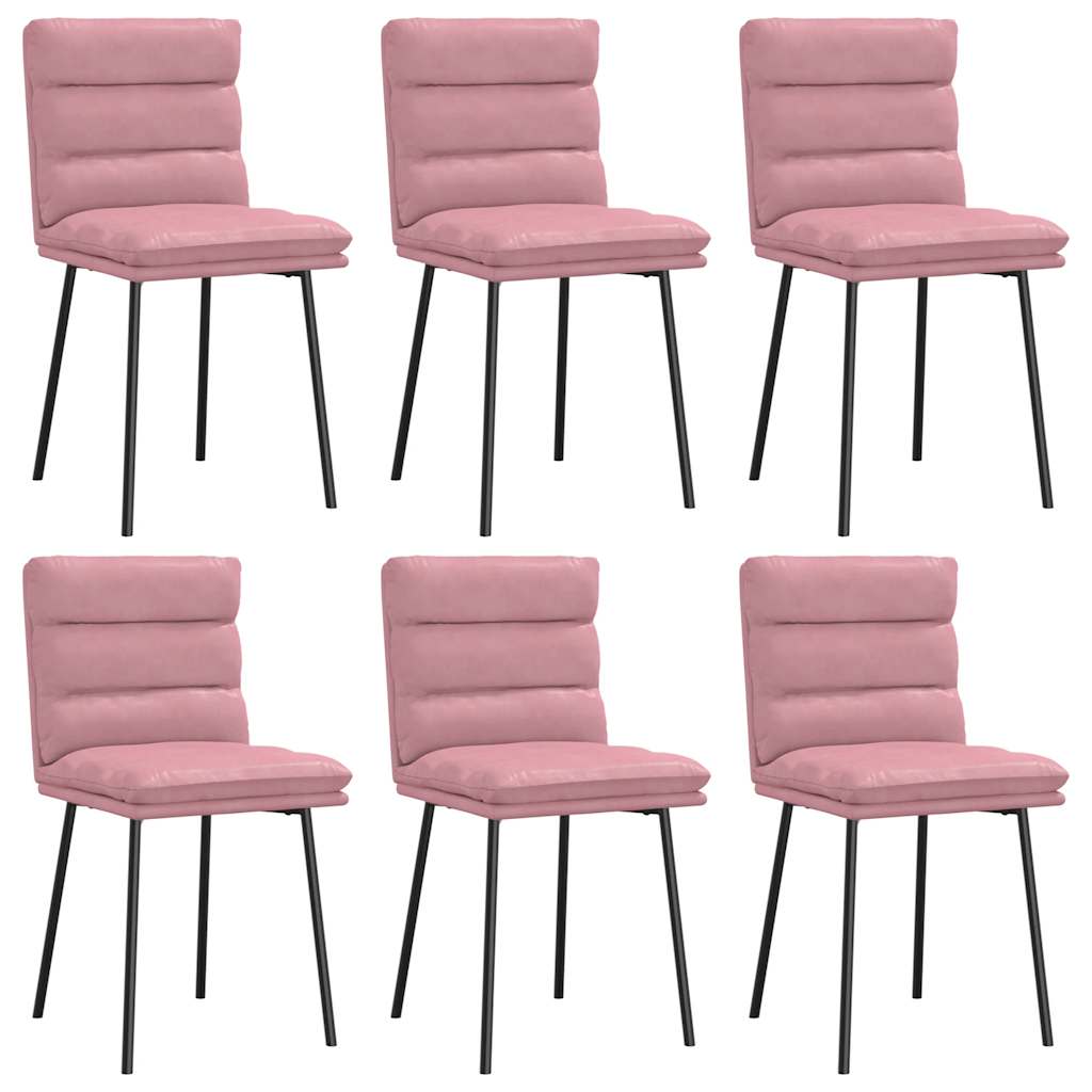 Chaises à manger lot de 6 rose velours Chaises de cuisine vidaXL