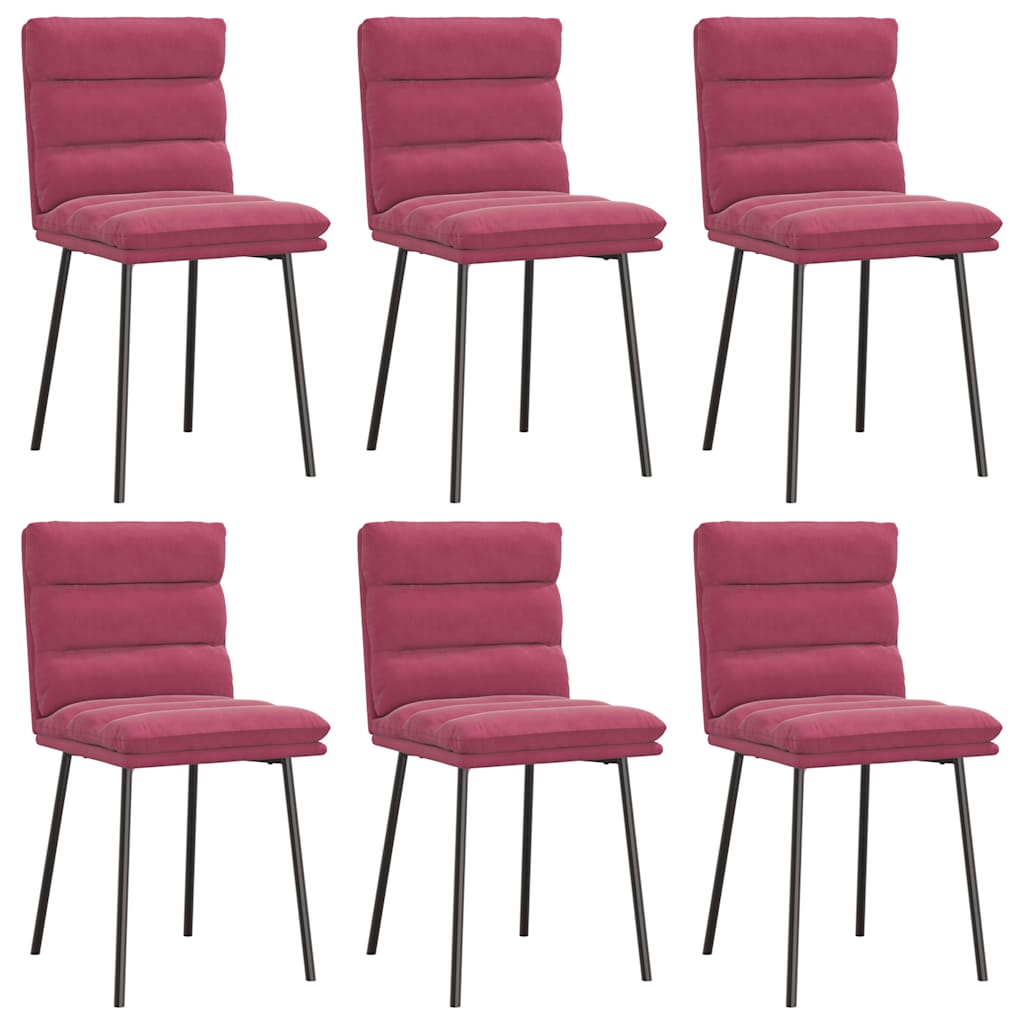 Chaises à manger lot de 6 rouge bordeaux velours Chaises de cuisine vidaXL