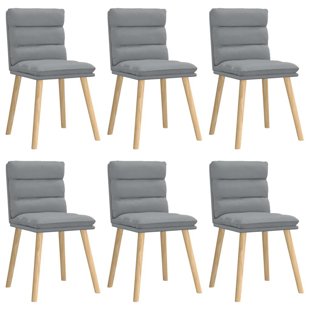 Chaises à manger lot de 6 gris clair tissu Chaises de cuisine vidaXL