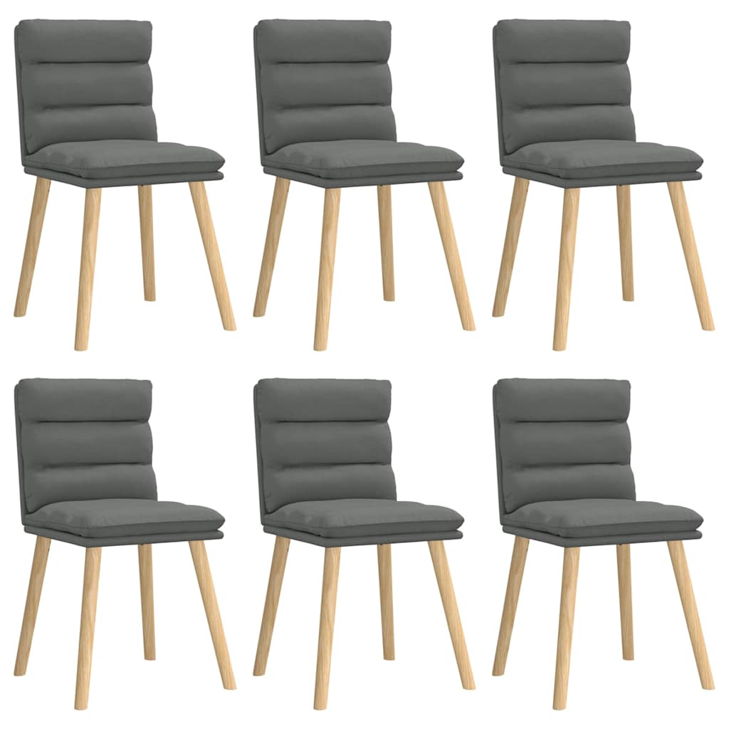 Chaises à manger lot de 6 gris foncé tissu Chaises de cuisine vidaXL