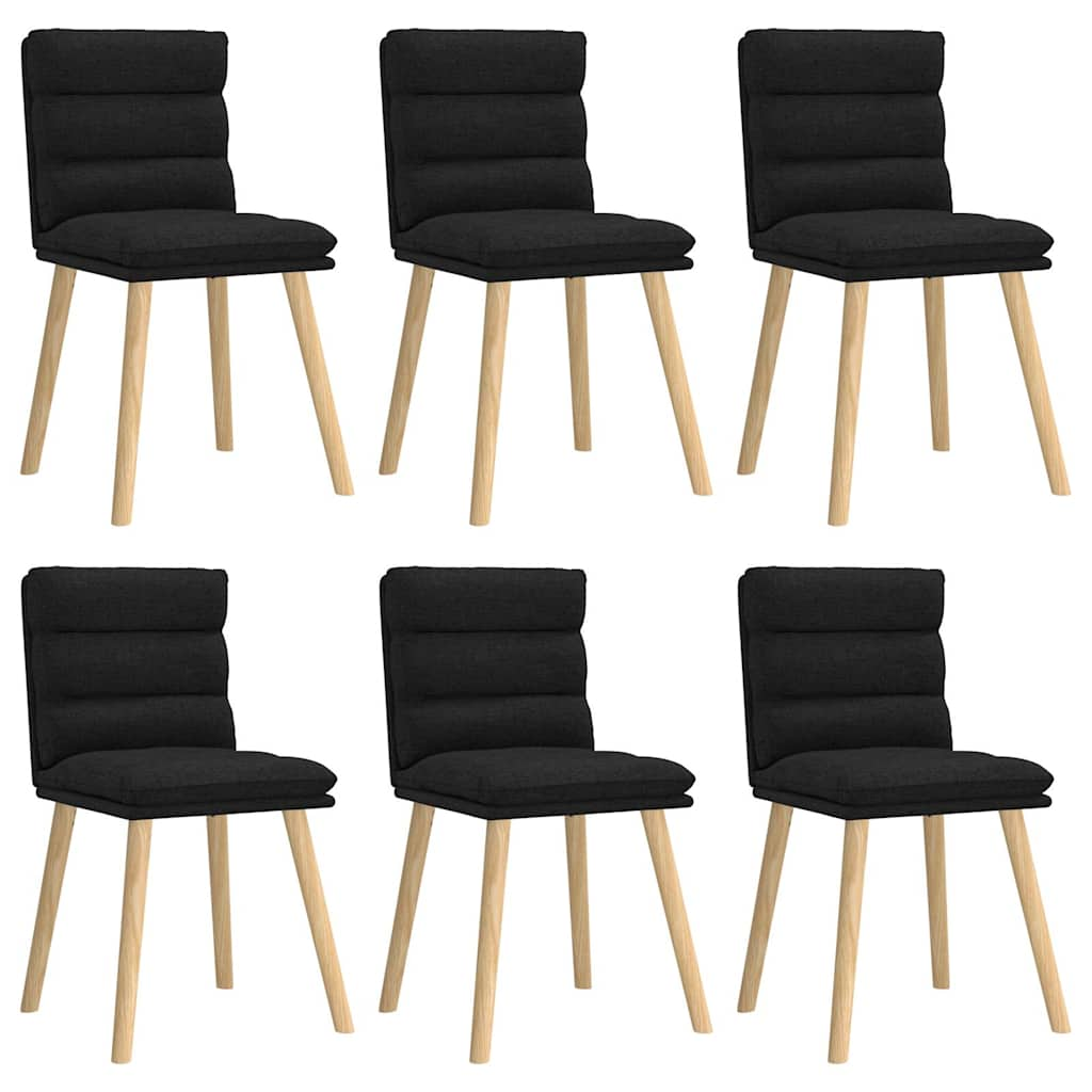 Chaises à manger lot de 6 noir tissu Chaises de cuisine vidaXL