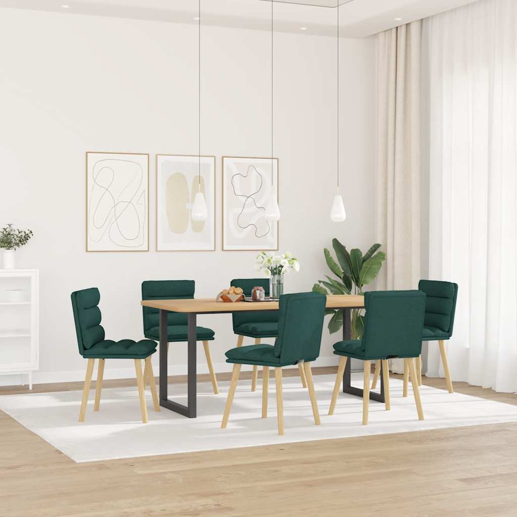 Chaises à manger lot de 6 vert foncé tissu Chaises de cuisine vidaXL