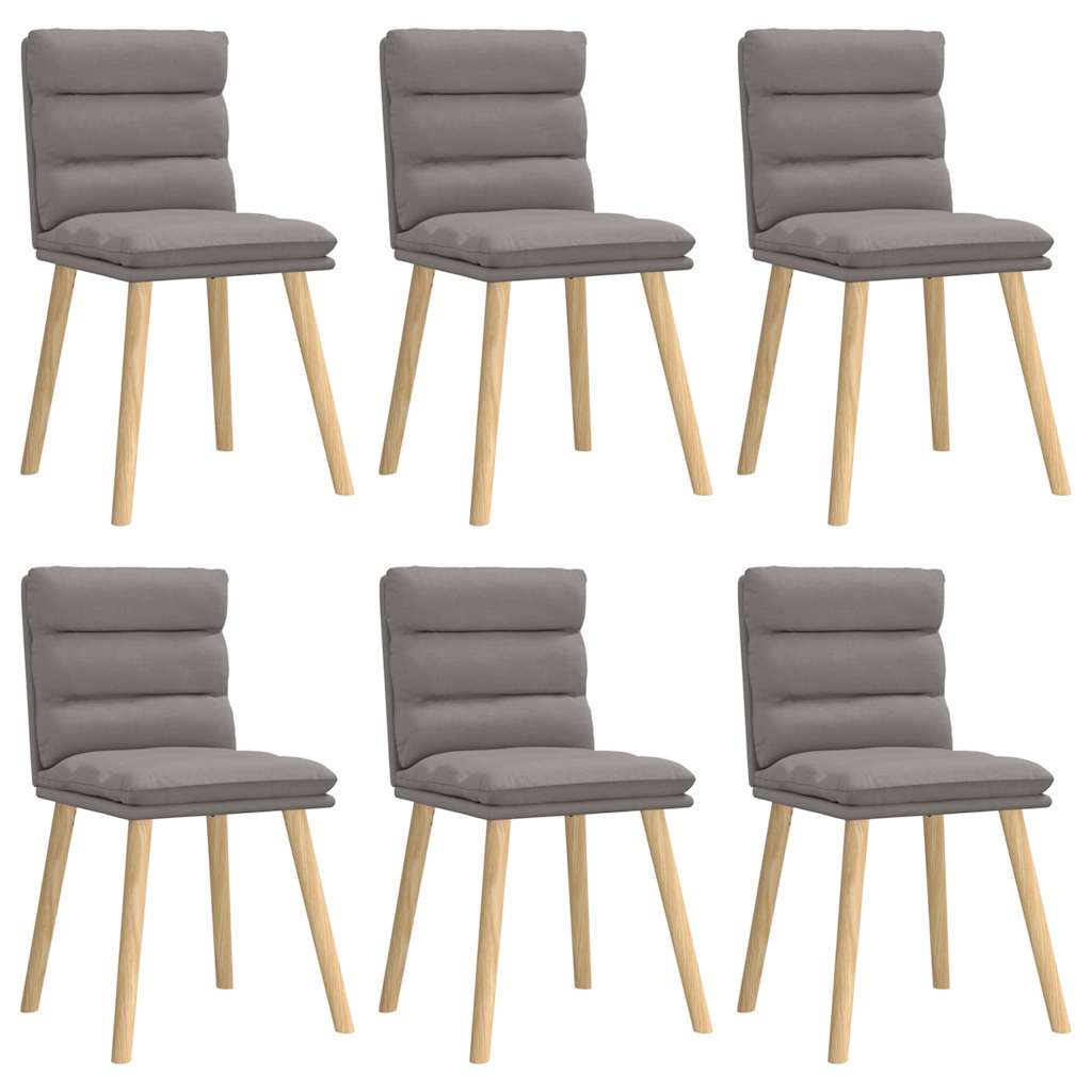 Chaises à manger lot de 6 taupe tissu Chaises de cuisine vidaXL