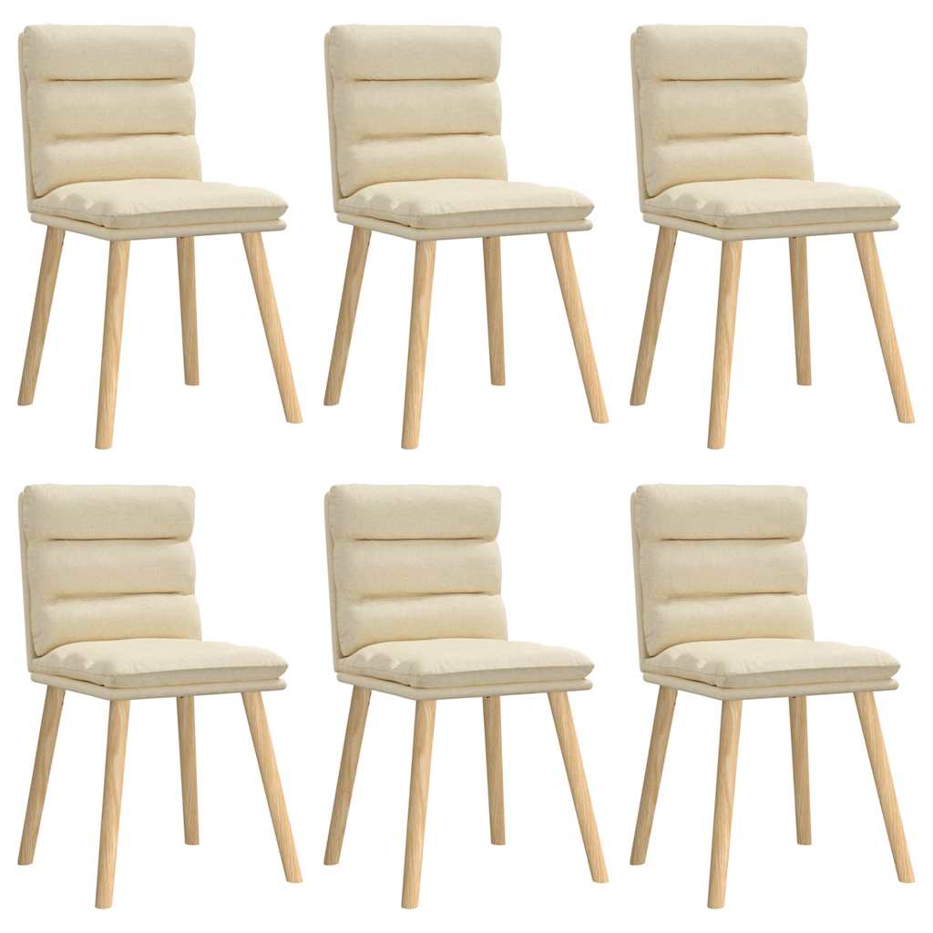 Chaises à manger lot de 6 crème tissu Chaises de cuisine vidaXL