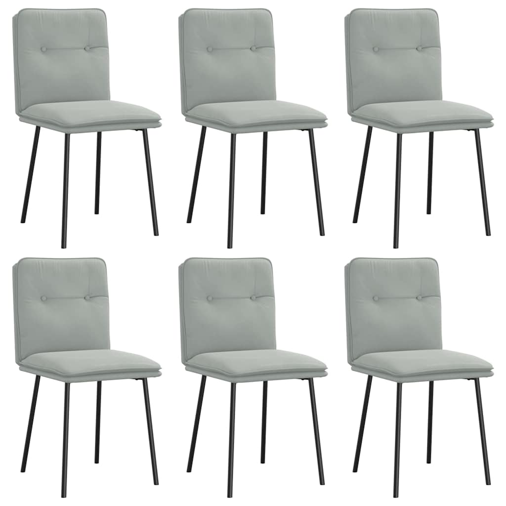 Chaises à manger lot de 6 gris clair velours Chaises de cuisine vidaXL