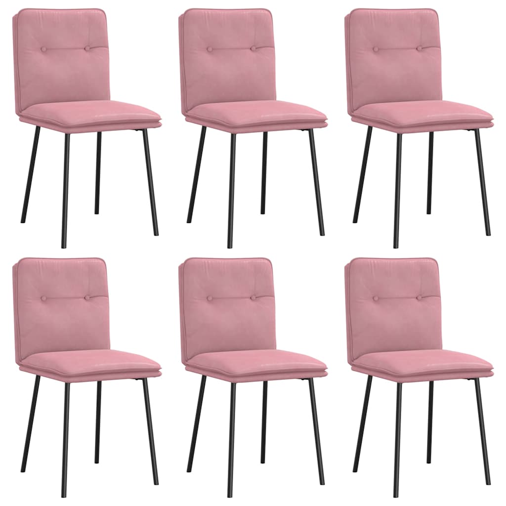 Chaises à manger lot de 6 rose velours Chaises de cuisine vidaXL