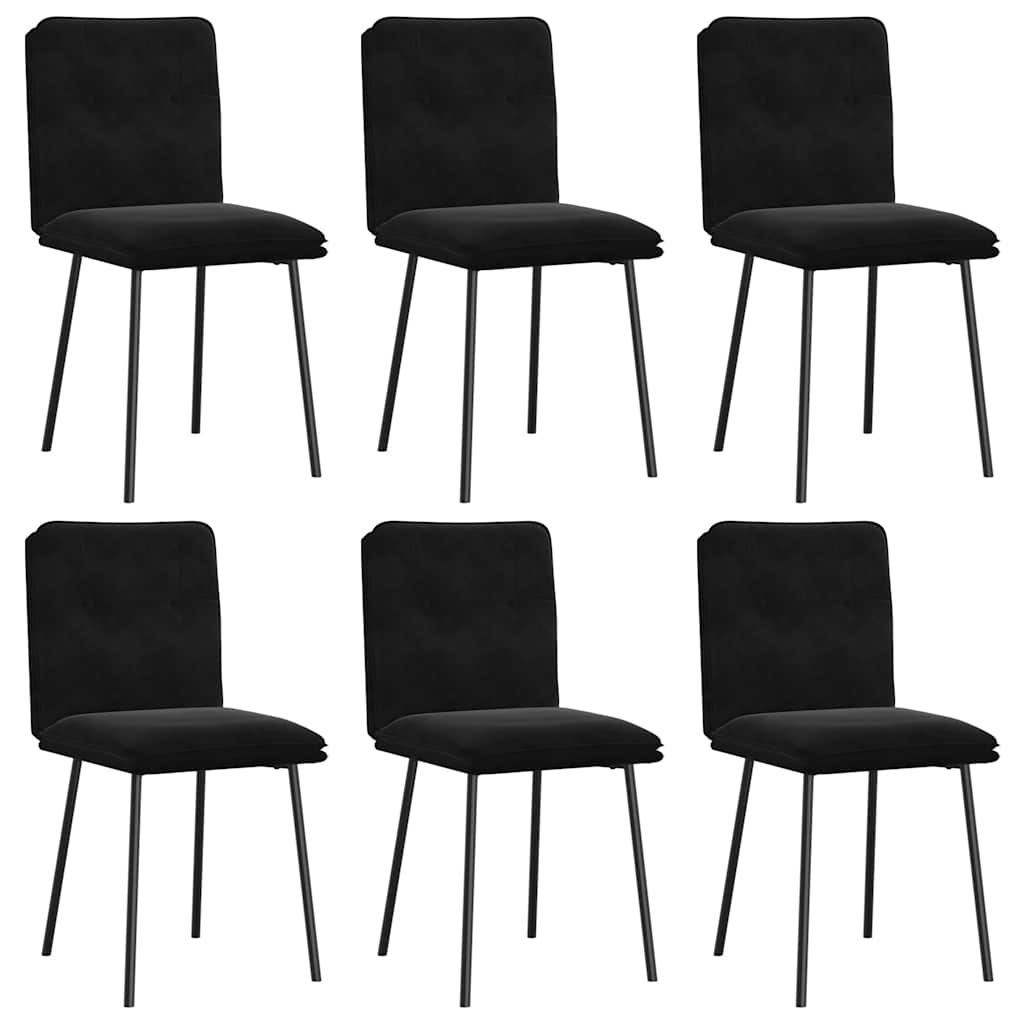 Chaises à manger lot de 6 noir velours Chaises de cuisine vidaXL