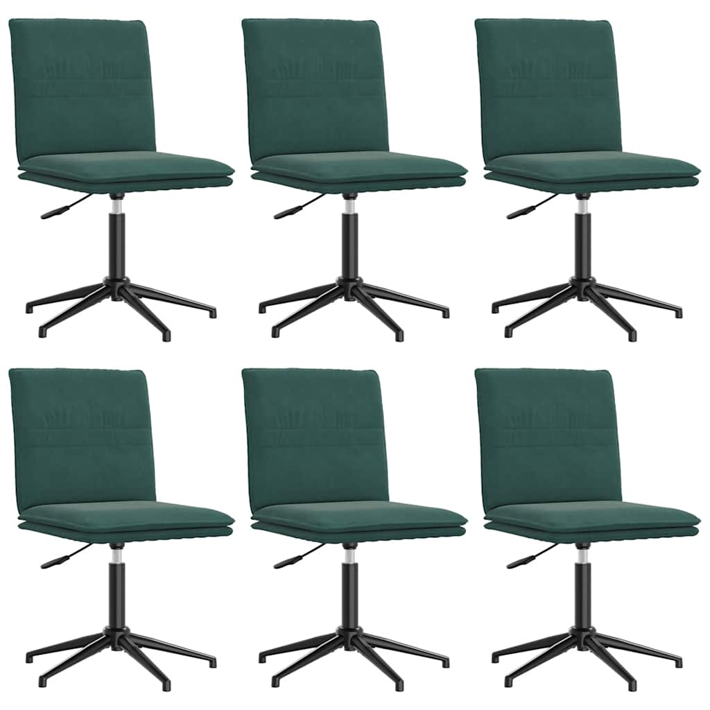 Chaises à manger lot de 6 vert foncé velours Chaises de cuisine vidaXL