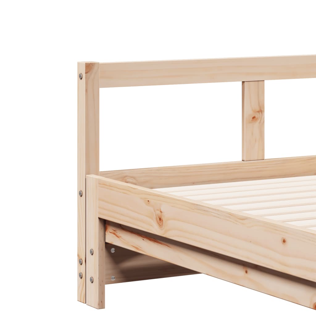 Lit de jour et lit gigogne et matelas 80x200 cm bois pin massif Lits & cadres de lit vidaXL   