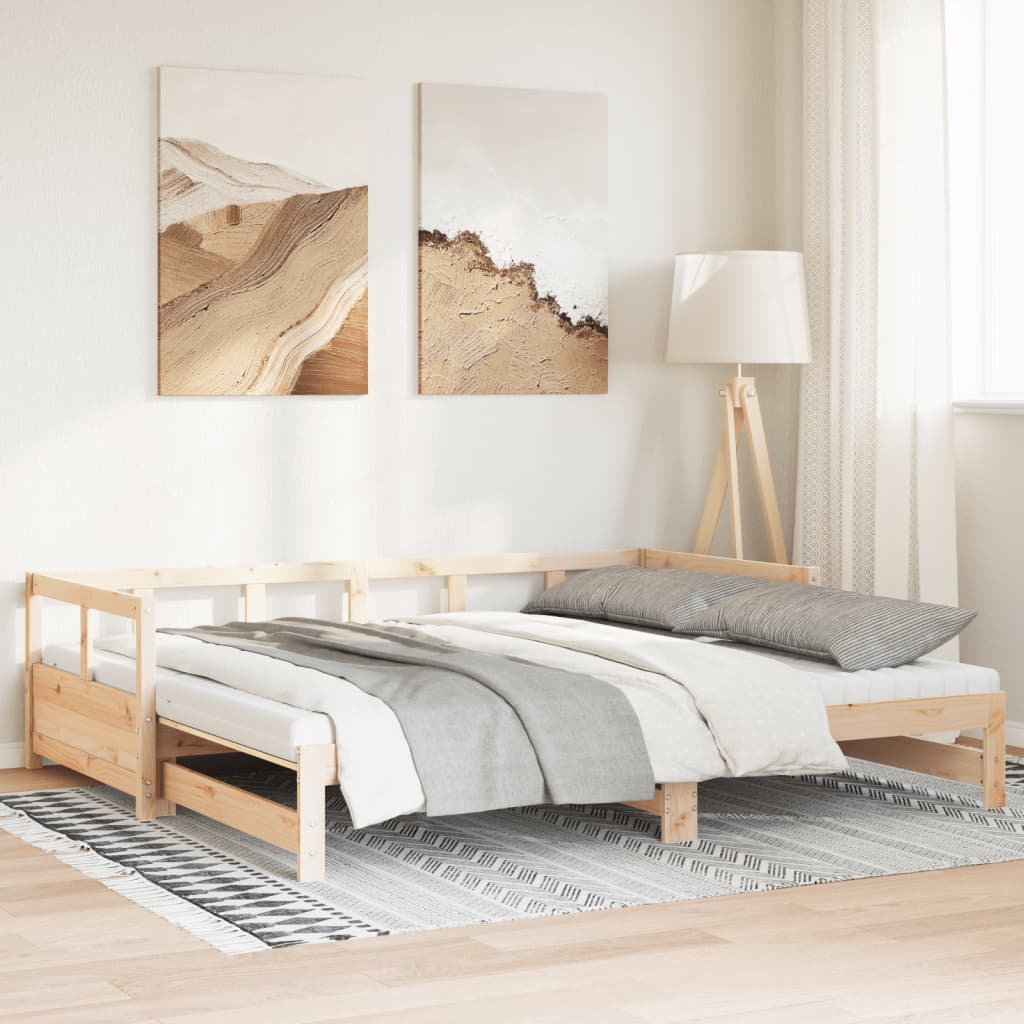 Lit de jour et lit gigogne et matelas 80x200 cm bois pin massif Lits & cadres de lit vidaXL   