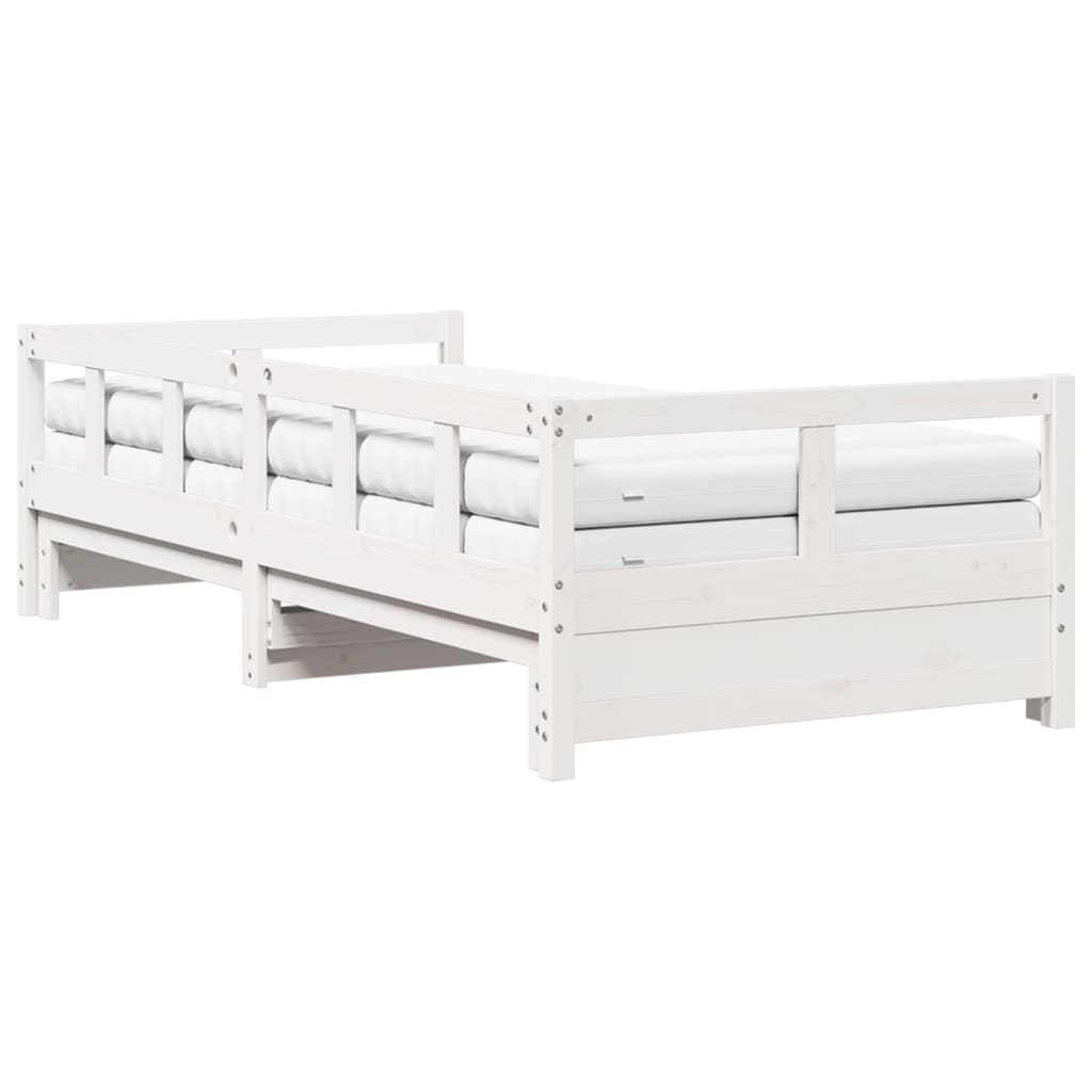 Lit de jour et lit gigogne et matelas 80x200 cm bois pin massif Lits & cadres de lit vidaXL   