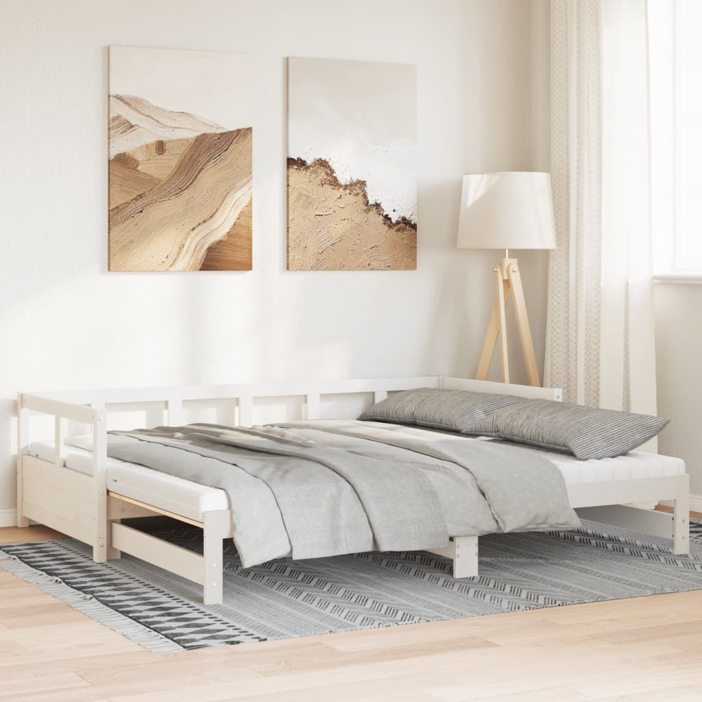 Lit de jour et lit gigogne et matelas 80x200 cm bois pin massif Lits & cadres de lit vidaXL   