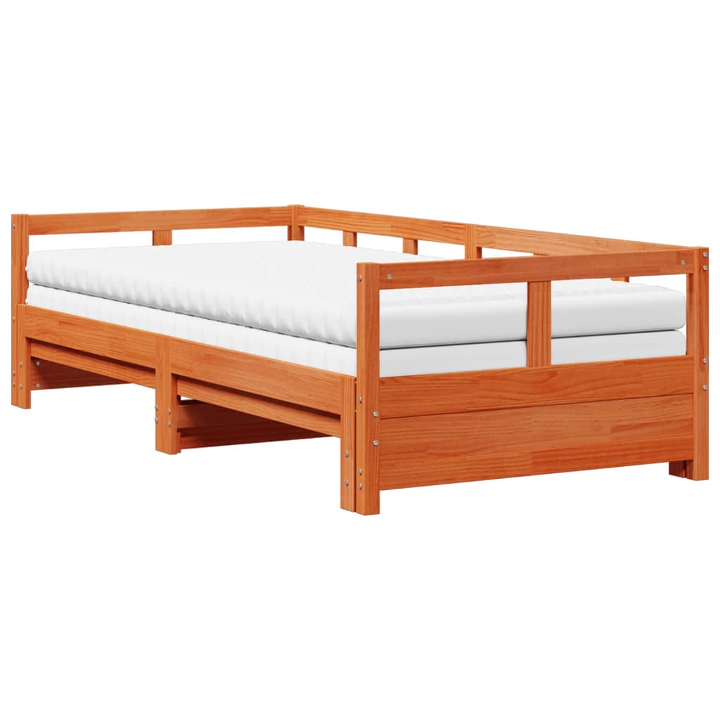 Lit de jour et lit gigogne et matelas 80x200 cm bois pin massif Lits & cadres de lit vidaXL   