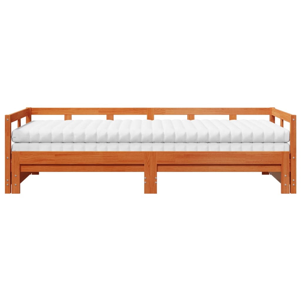 Lit de jour et lit gigogne et matelas 80x200 cm bois pin massif Lits & cadres de lit vidaXL   