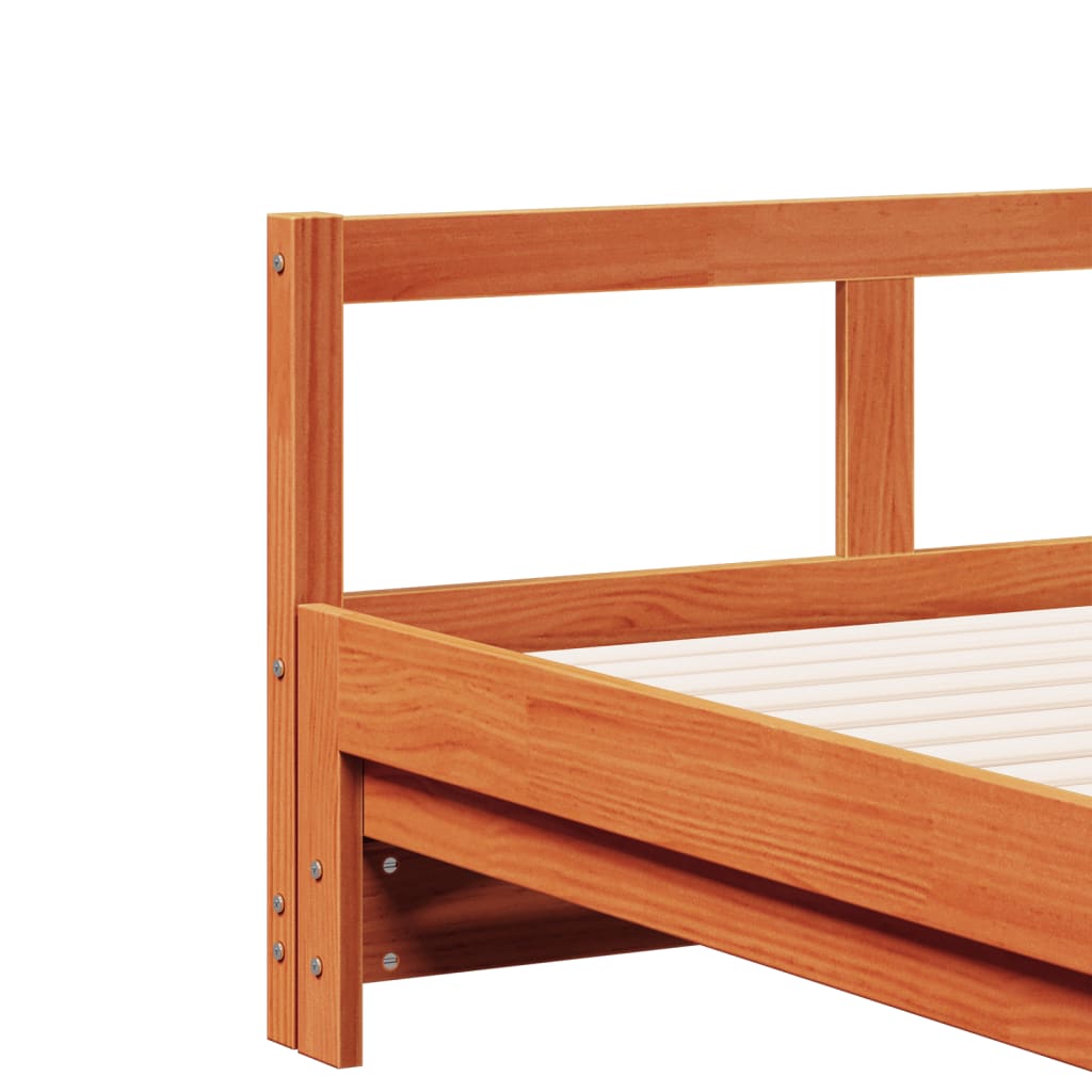 Lit de jour et lit gigogne et matelas 80x200 cm bois pin massif Lits & cadres de lit vidaXL   