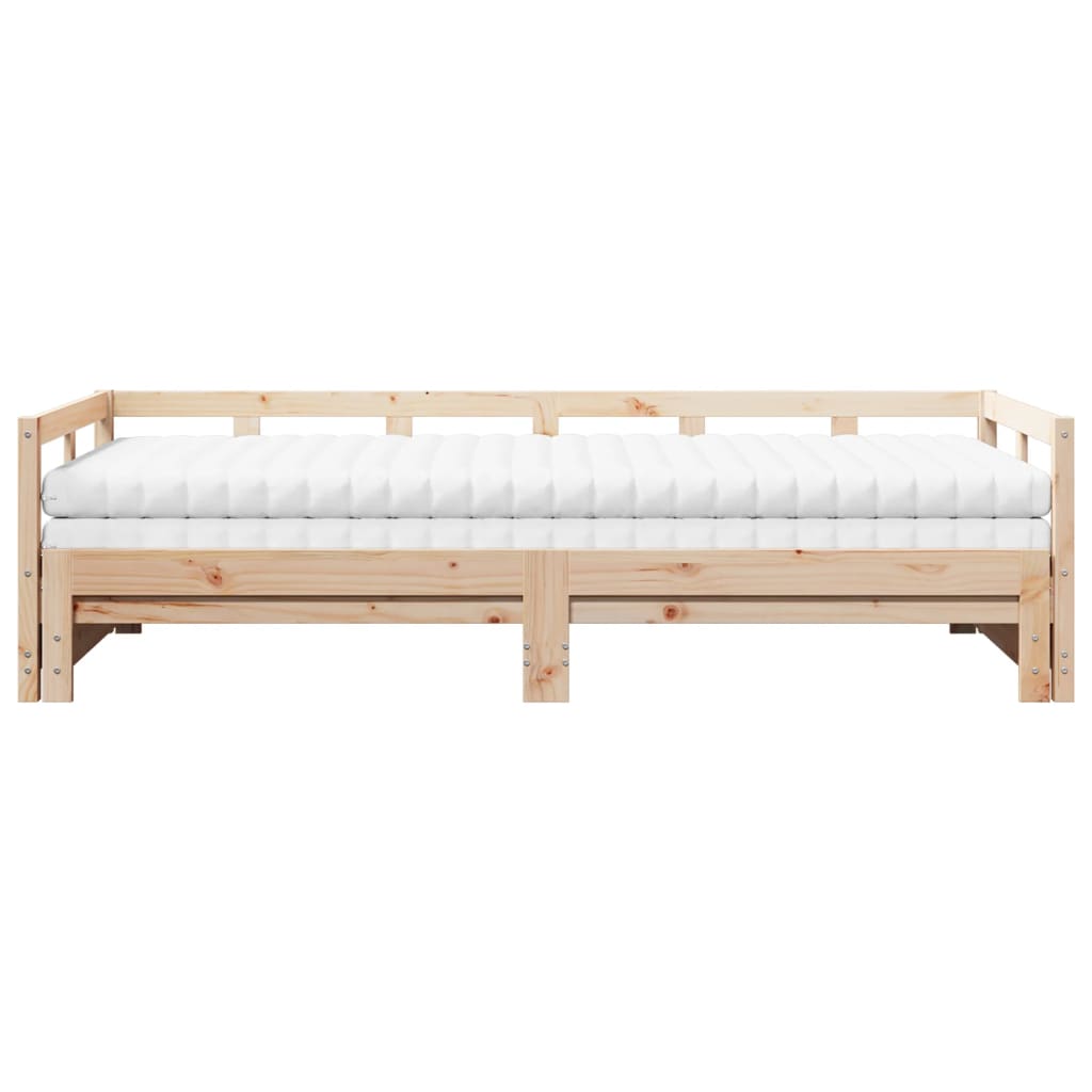 Lit de jour et lit gigogne et matelas 90x200 cm bois pin massif Lits & cadres de lit vidaXL   