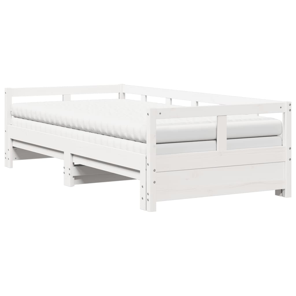 Lit de jour et lit gigogne et matelas 90x200 cm bois pin massif Lits & cadres de lit vidaXL   