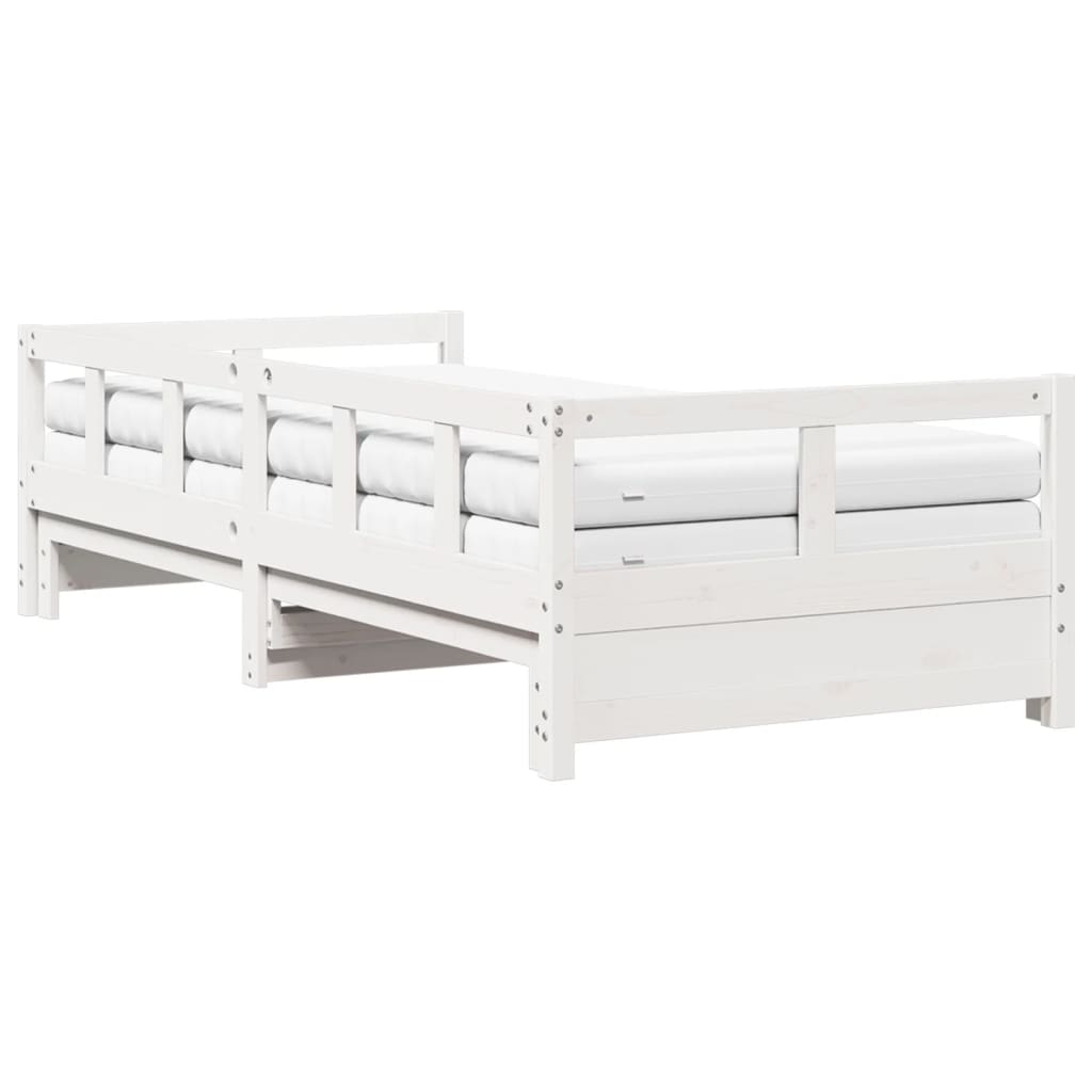 Lit de jour et lit gigogne et matelas 90x200 cm bois pin massif Lits & cadres de lit vidaXL   