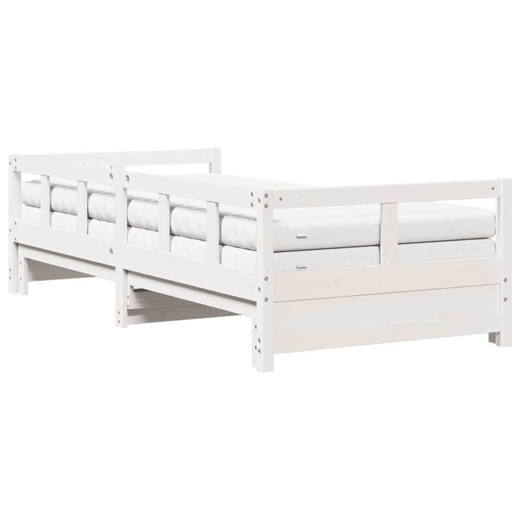 Lit de jour et lit gigogne et matelas 90x190 cm bois pin massif Lits & cadres de lit vidaXL   