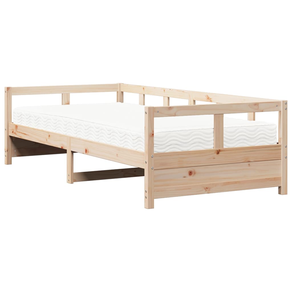 Lit de jour avec matelas 80x200 cm bois de pin massif Lits & cadres de lit vidaXL   