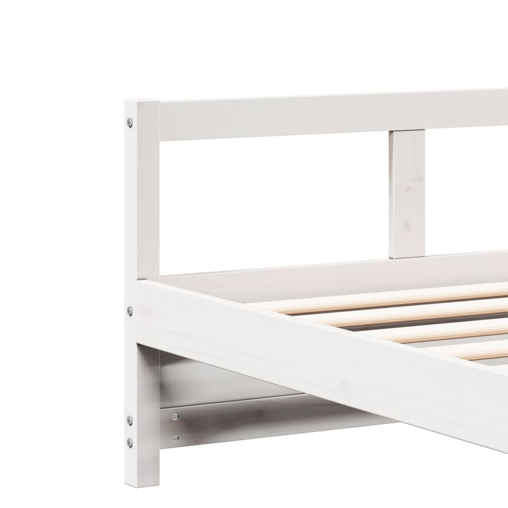 Lit de jour avec matelas blanc 80x200 cm bois de pin massif Lits & cadres de lit vidaXL   