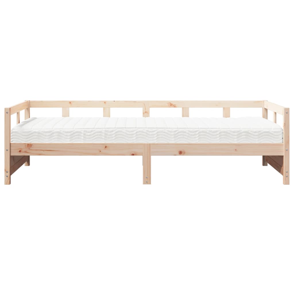 Lit de jour avec matelas 90x200 cm bois de pin massif Lits & cadres de lit vidaXL   