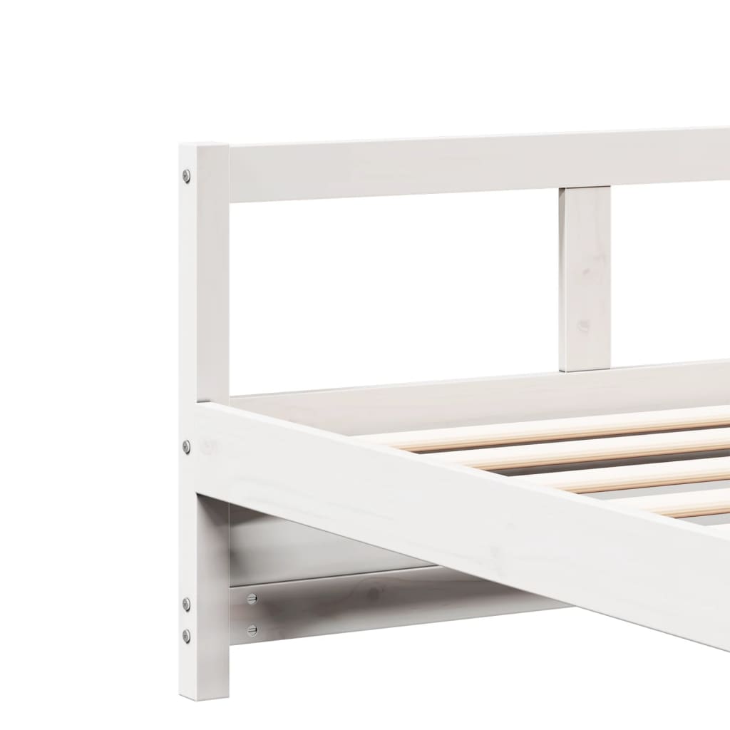 Lit de jour avec matelas blanc 90x190 cm bois de pin massif Lits & cadres de lit vidaXL   