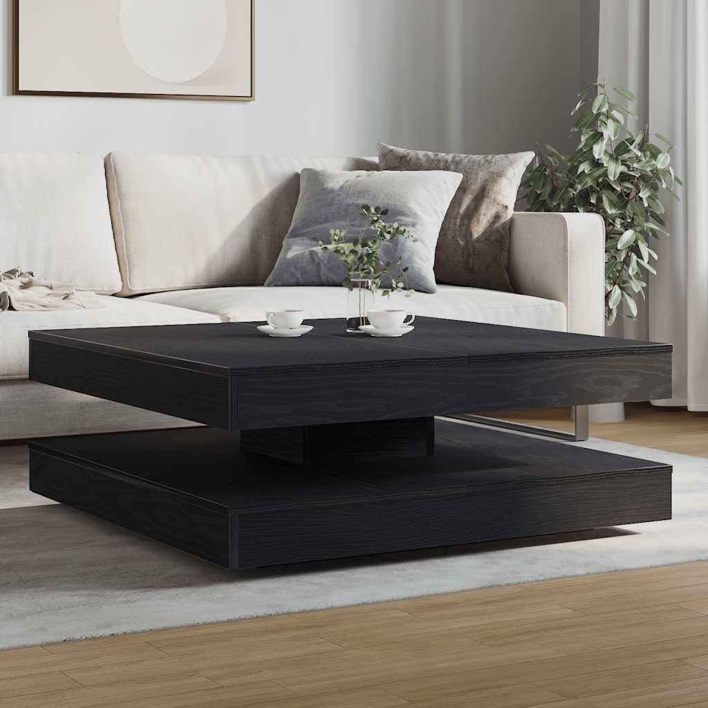 Table basse rotative à 360 degrés chêne noir 90x90x34,5 cm Tables basses vidaXL   