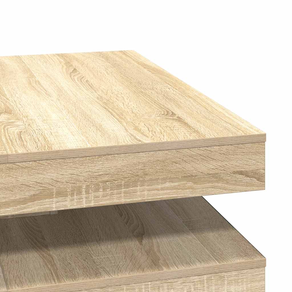 Table basse rotative à 360 degrés chêne sonoma 90x90x34,5 cm Tables basses vidaXL   