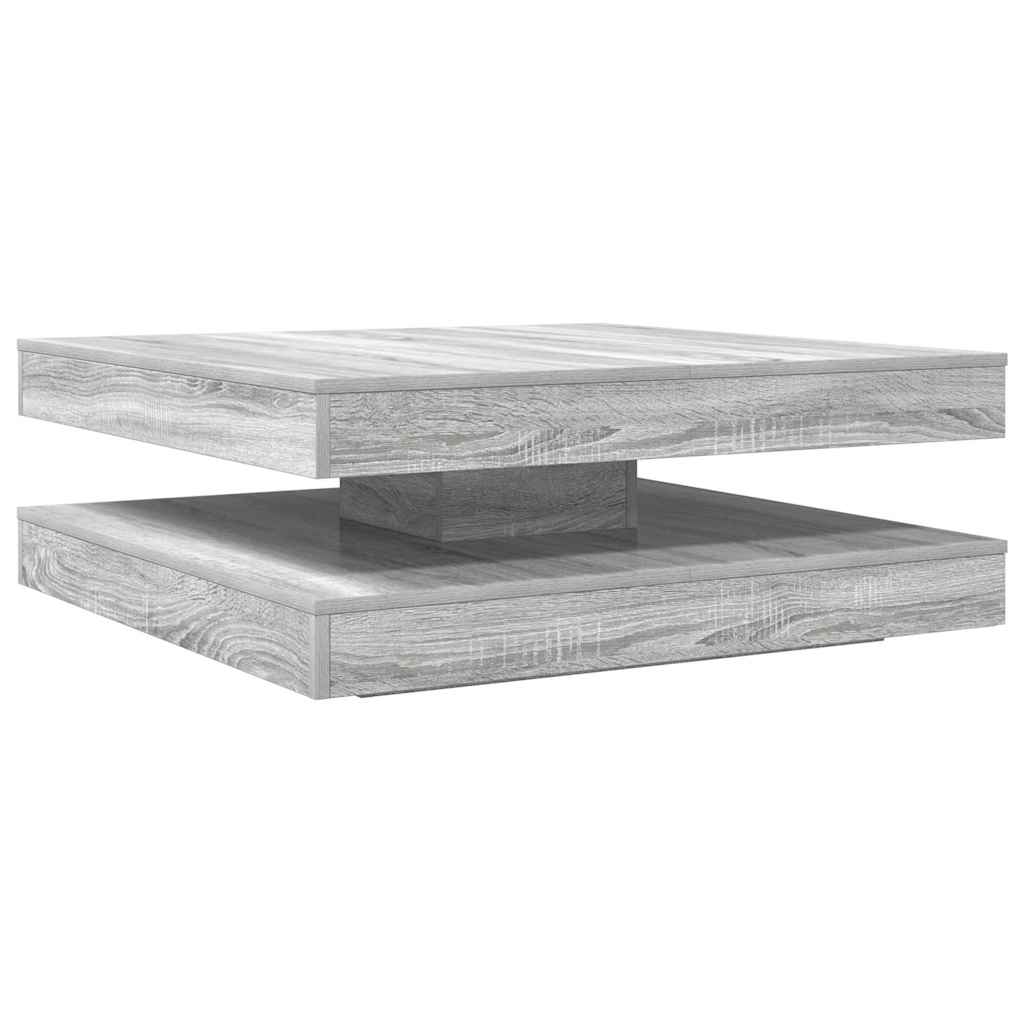 Table basse rotative à 360 degrés sonoma gris 90x90x34,5 cm Tables basses vidaXL   