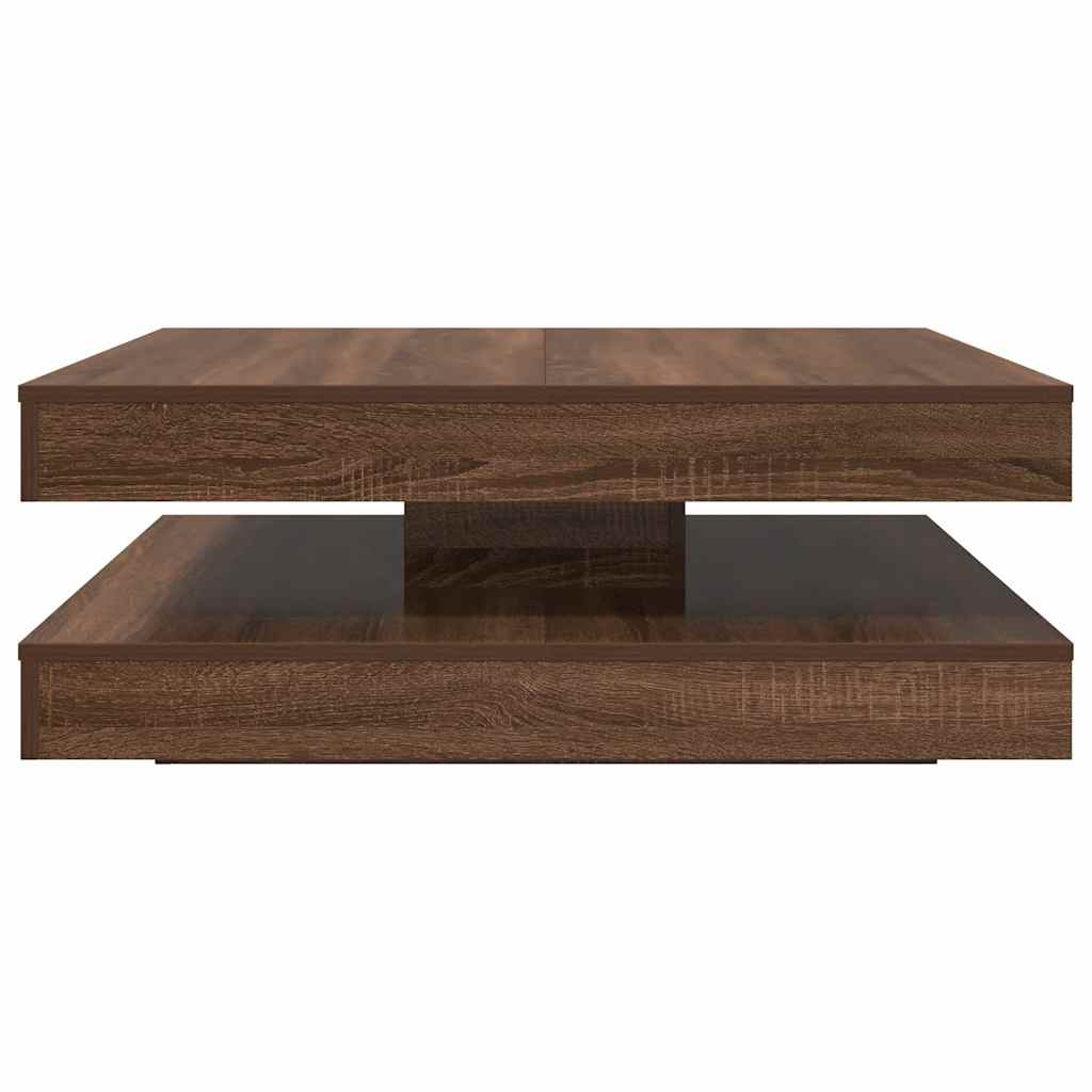 Table basse rotative à 360 degrés chêne marron 90x90x34,5 cm Tables basses vidaXL   