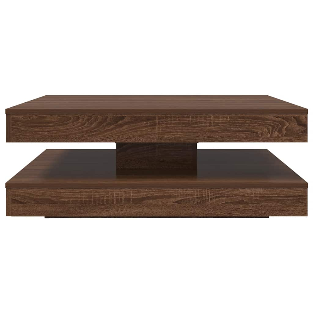 Table basse rotative à 360 degrés chêne marron 90x90x34,5 cm Tables basses vidaXL   