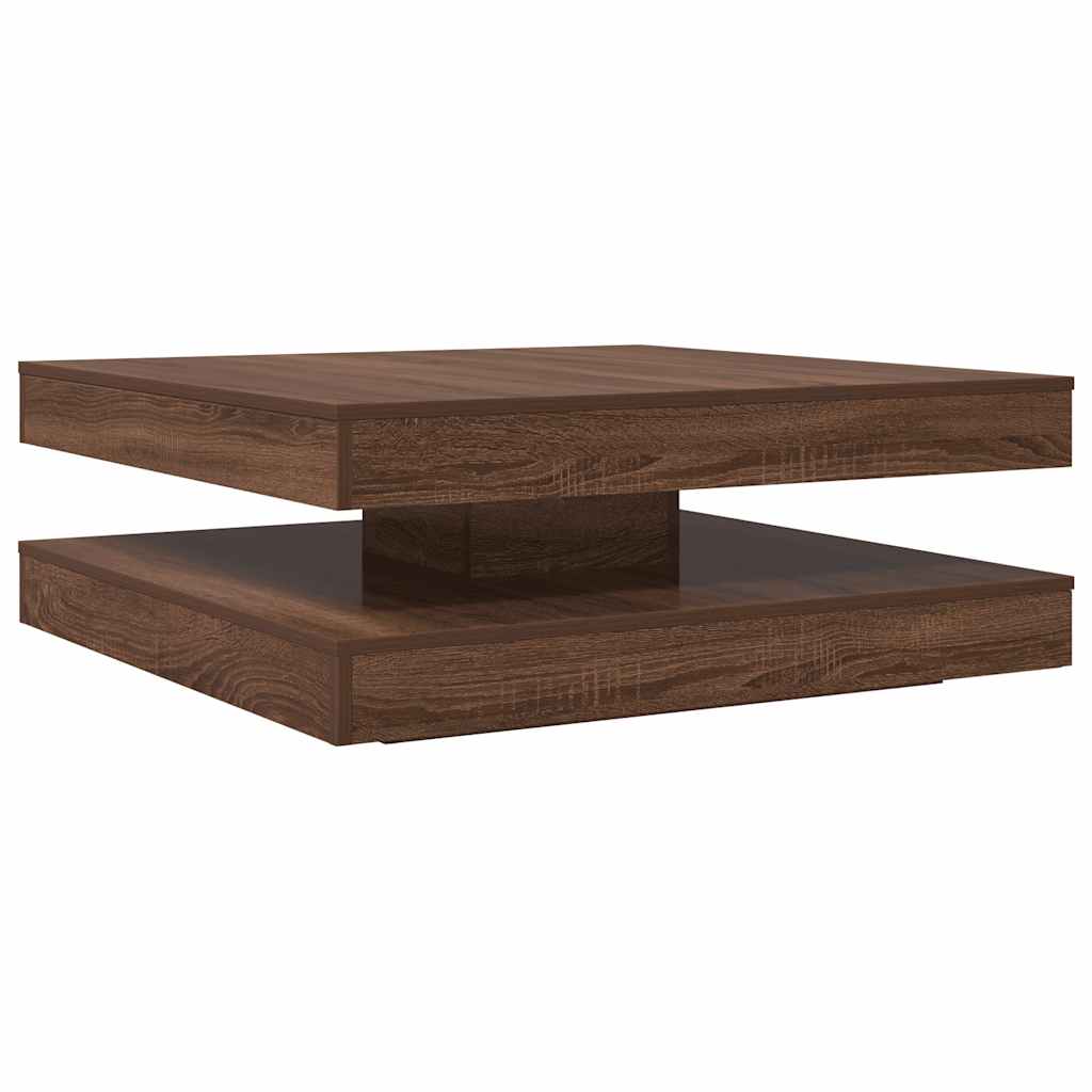 Table basse rotative à 360 degrés chêne marron 90x90x34,5 cm Tables basses vidaXL   