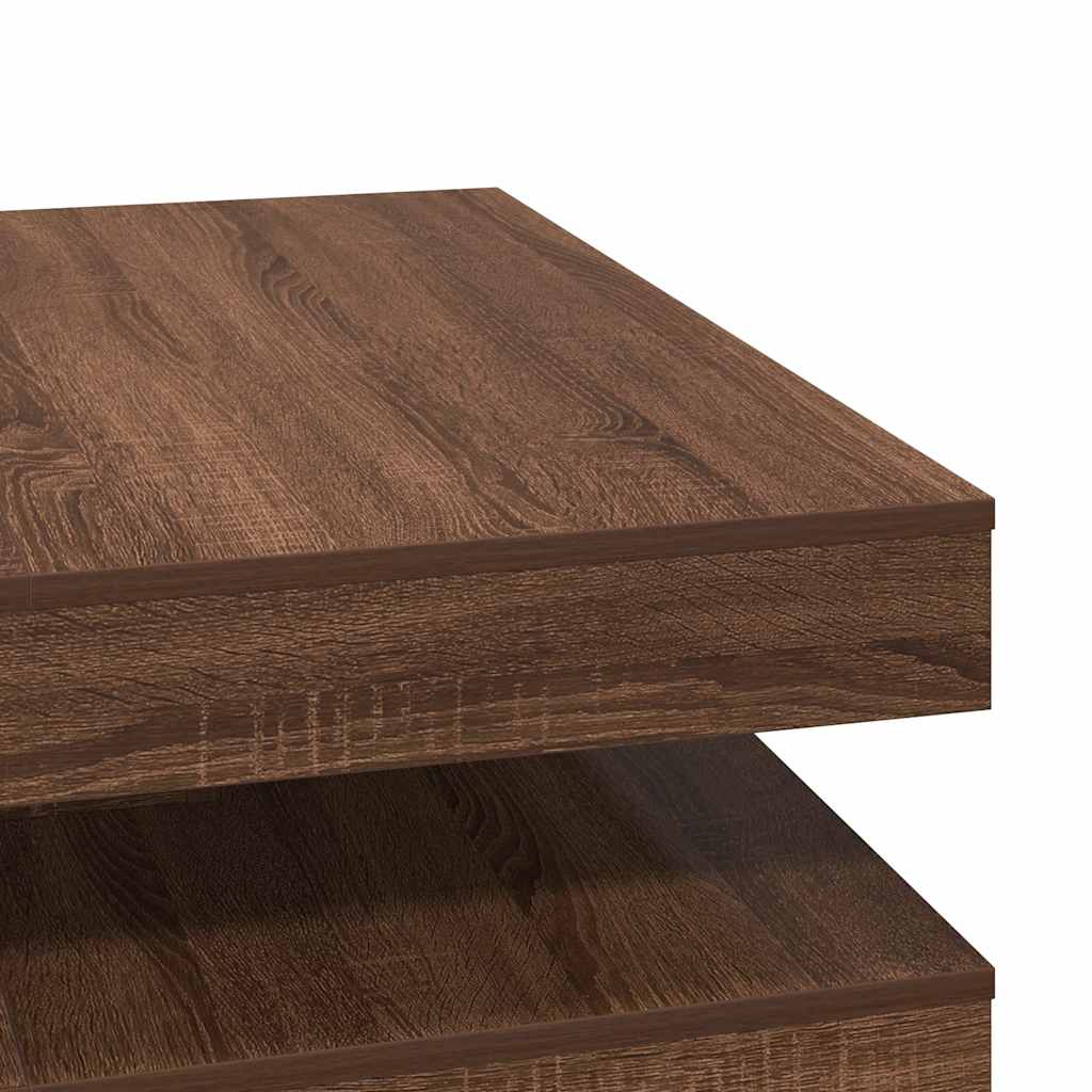 Table basse rotative à 360 degrés chêne marron 90x90x34,5 cm Tables basses vidaXL   