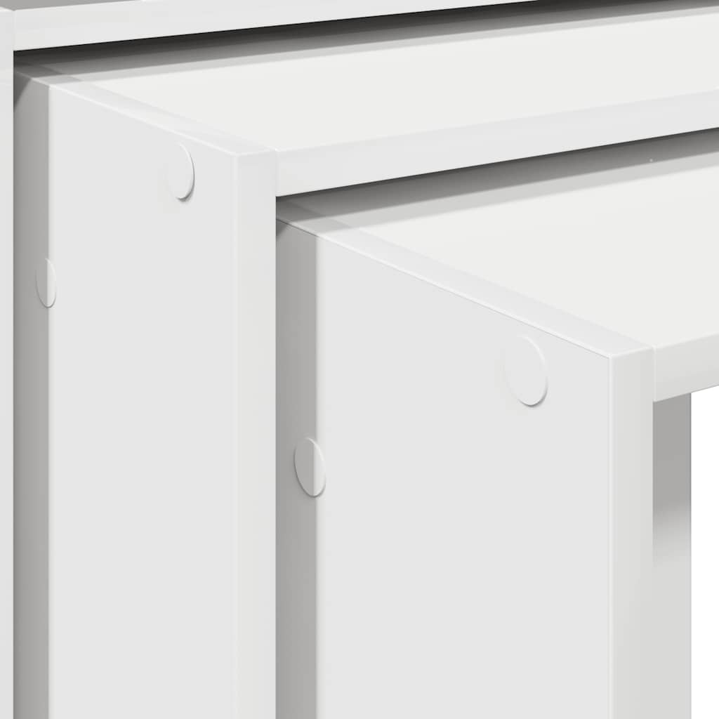 Tables gigognes 3 pcs blanc bois d'ingénierie Tables d'appoint vidaXL   